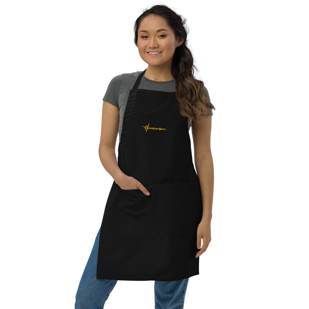 Outer Limit Supply Classic Gold Embroidered Black Apron