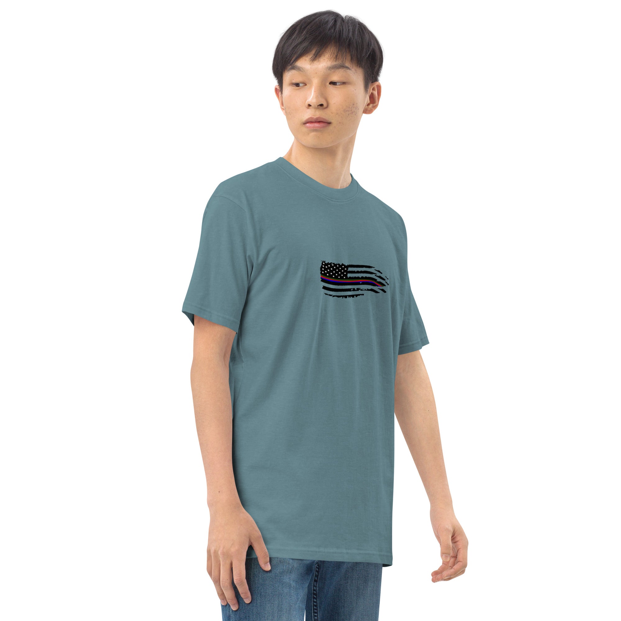 Battered American Flag Premium Heavyweight Tee