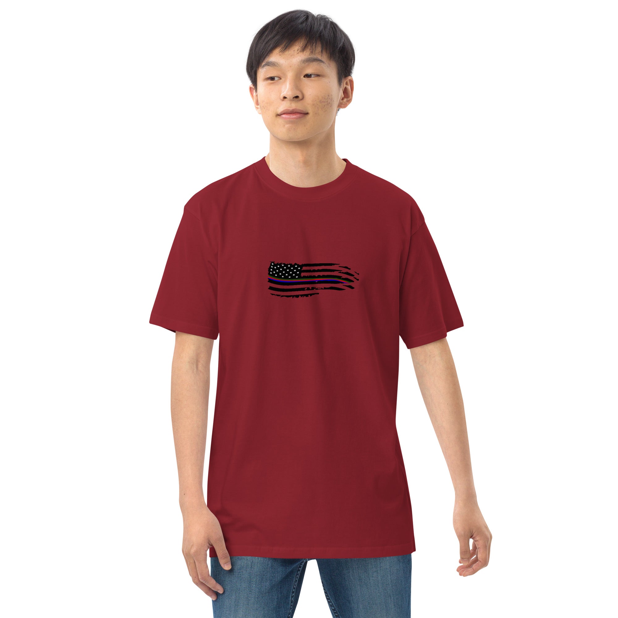 Battered American Flag Premium Heavyweight Tee